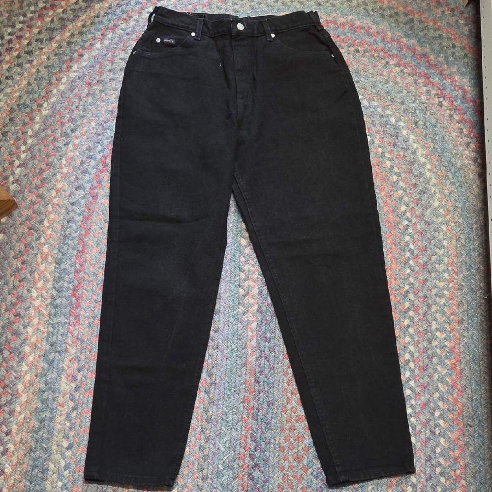 Black Denim Riders High Rise Baggy Jeans Vintage 14 M